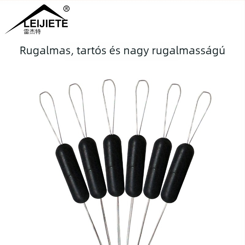 Fekete gumi hengeralakú gyöngyök horgászathoz, készlet 100 db, nagy pontosság