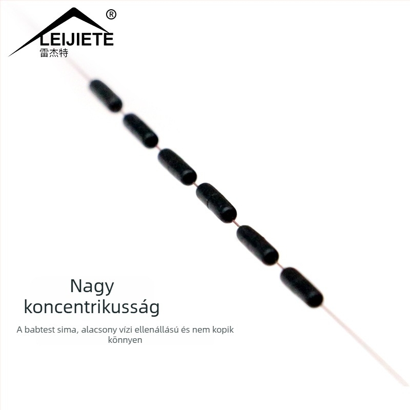 Fekete gumi hengeralakú gyöngyök horgászathoz, készlet 100 db, nagy pontosság