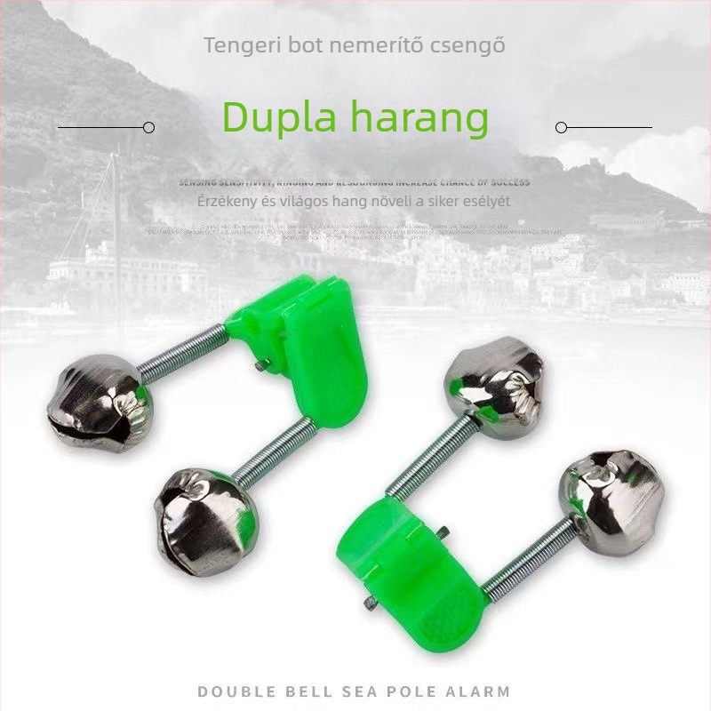Tengeri horgászbothoz való harang éjjeli világítással és zuhanás elleni riasztóval – dupla harang, fém, Wenxing