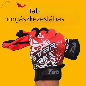 Tab horgász kesztyű műcsalis horgászathoz, vízálló, lélegző, UV-védelem, ötujjú kialakítás