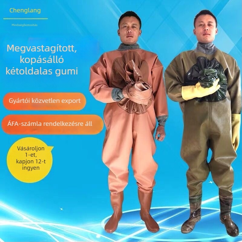 Teljes testű vízálló horgászruha, egyrészes, vastag anyag, tavaszi modell, férfi