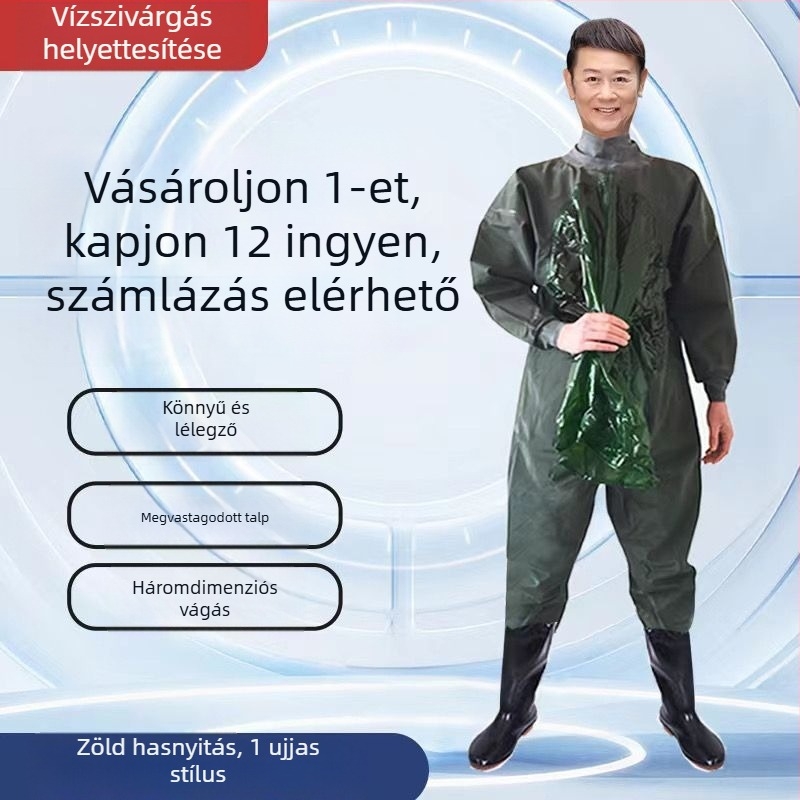 Teljes testű vízálló horgászruha, egyrészes, vastag anyag, tavaszi modell, férfi