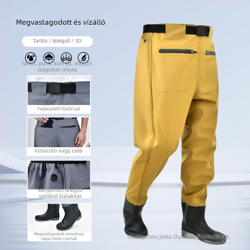 Horgászvízálló derékig érő waders készlet – könnyű, UV védelem, szélálló, kopásálló, nedvesség-elvezető anyag, kémiai rostok férfiak számára
