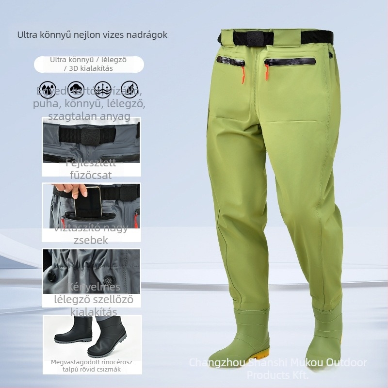 Horgászvízálló derékig érő waders készlet – könnyű, UV védelem, szélálló, kopásálló, nedvesség-elvezető anyag, kémiai rostok férfiak számára