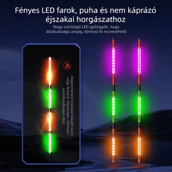 LED világító elektronikus úszó harapásjelzővel és színváltó funkcióval, 316-os akkumulátor, magas érzékenységű pontyhorgászathoz
