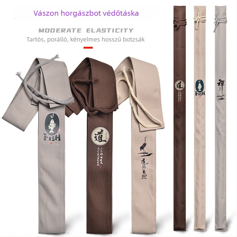 Vászon horgászbot táska, 1,3 m hosszú, nem elasztikus védőtok