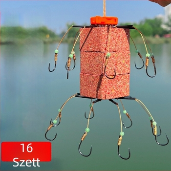 Robbanó horog készlet nyolcszögletű horoggal és csali klipekkel – Mengda (Márka: Mengda; Barbless; Nyolc fogú; A csali klipekkel; Óceáni sziklához, folyó- és tóparti horgászathoz)