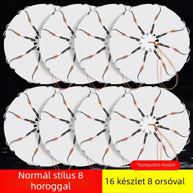 Robbanó horog készlet nyolcszögletű horoggal és csali klipekkel – Mengda (Márka: Mengda; Barbless; Nyolc fogú; A csali klipekkel; Óceáni sziklához, folyó- és tóparti horgászathoz)