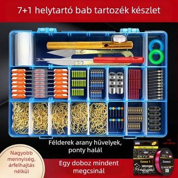 Karpi horgászfelszerelés-készlet — horogkészlet, ólomszegélyek, space beans, tömeges damil
