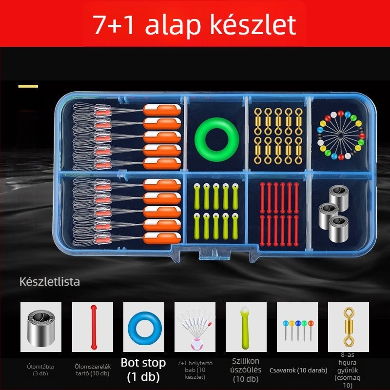 Karpi horgászfelszerelés-készlet — horogkészlet, ólomszegélyek, space beans, tömeges damil
