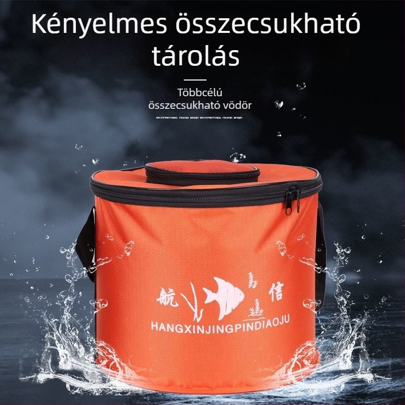 Összecsukható halas víztartály fedéllel, hordozható élőhal-tartály, pl. vászon felszerelésdoboz (Anyag: Egyéb; Bruttó súly: Egyéb)