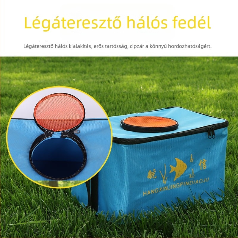 Összecsukható halas víztartály fedéllel, hordozható élőhal-tartály, pl. vászon felszerelésdoboz (Anyag: Egyéb; Bruttó súly: Egyéb)