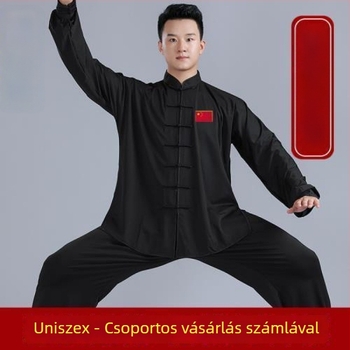 Tai Chi ruházat férfiak és nők számára, tavasz-nyár, pamut-selyem keverék edzéshez és Qi Gonghoz