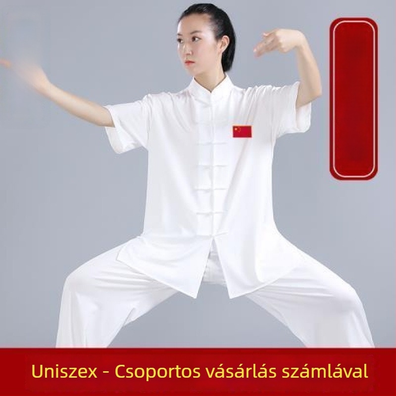 Tai Chi ruházat férfiak és nők számára, tavasz-nyár, pamut-selyem keverék edzéshez és Qi Gonghoz