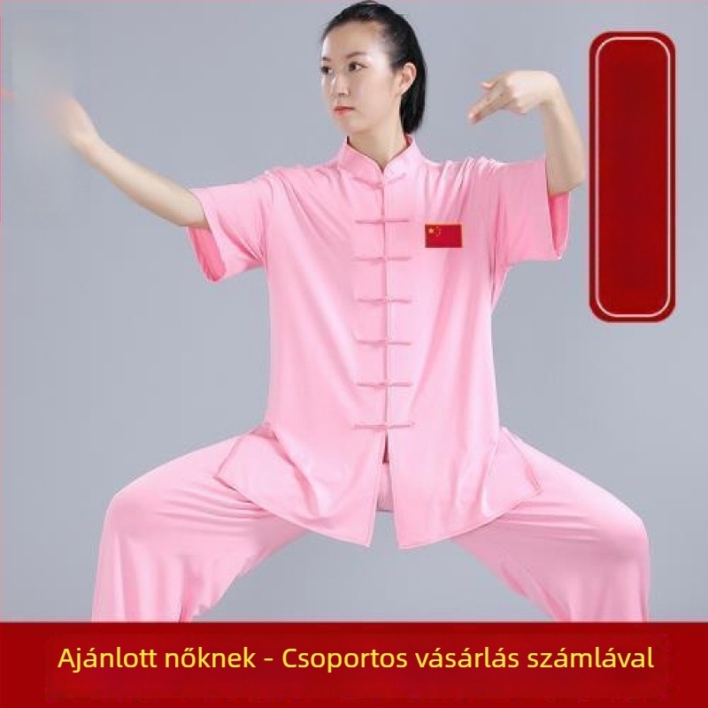 Tai Chi ruházat férfiak és nők számára, tavasz-nyár, pamut-selyem keverék edzéshez és Qi Gonghoz