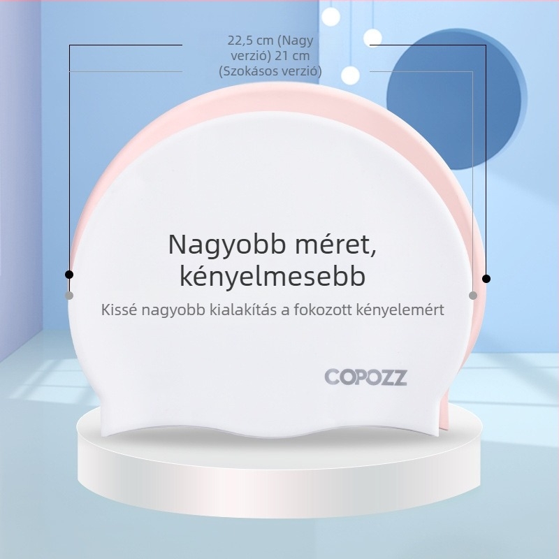 Gyerekeknek szánt szilikon úszósapka fülvédővel, hosszú hajhoz, vízálló, nyomott mintával