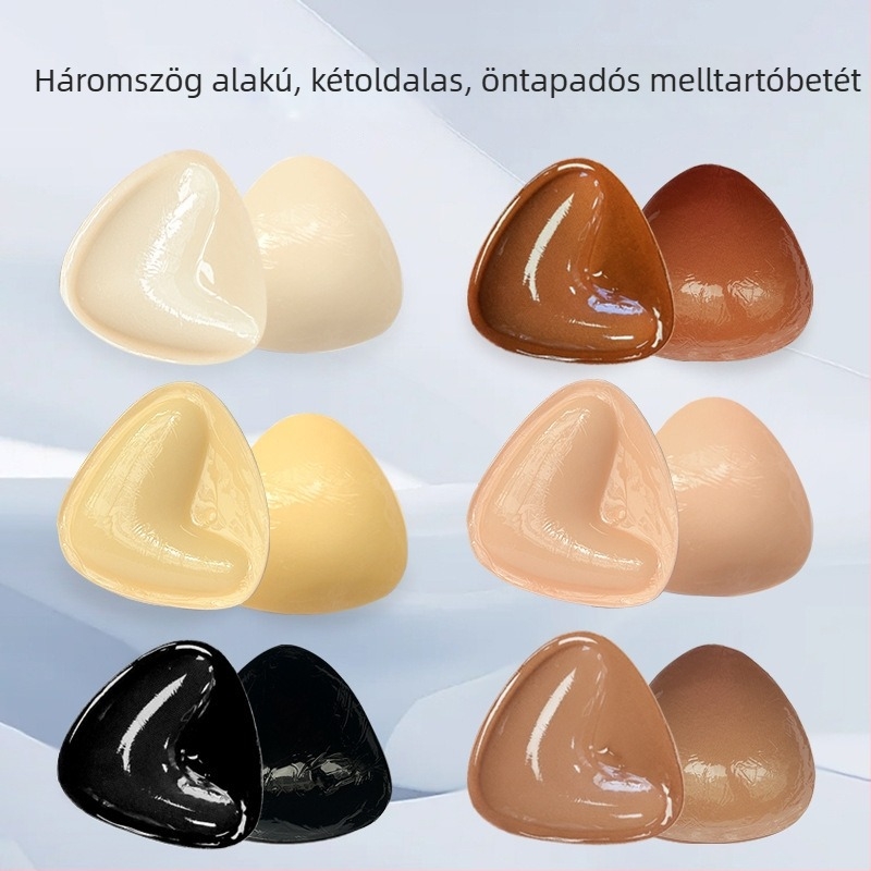 Önragasztó háromszög alakú, kétoldalas melltapasz fürdőruhához, vastagított, láthatatlan, légáteresztő beszúrás