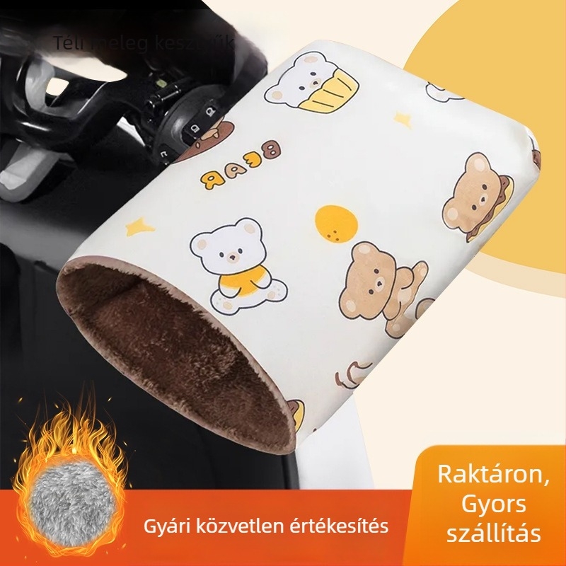 Elektromos motorkerékpár kesztyű télre, szélálló és vízálló, meleg, polar fleece anyagú, uniszex, felnőttek, kerékpározásra