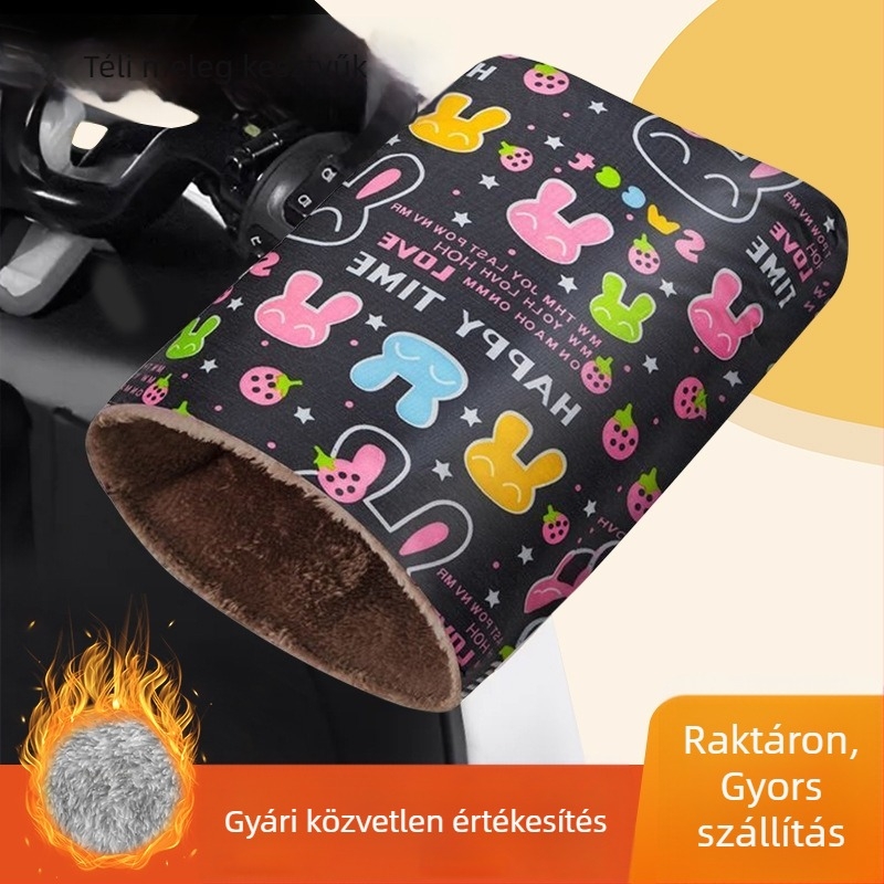Elektromos motorkerékpár kesztyű télre, szélálló és vízálló, meleg, polar fleece anyagú, uniszex, felnőttek, kerékpározásra