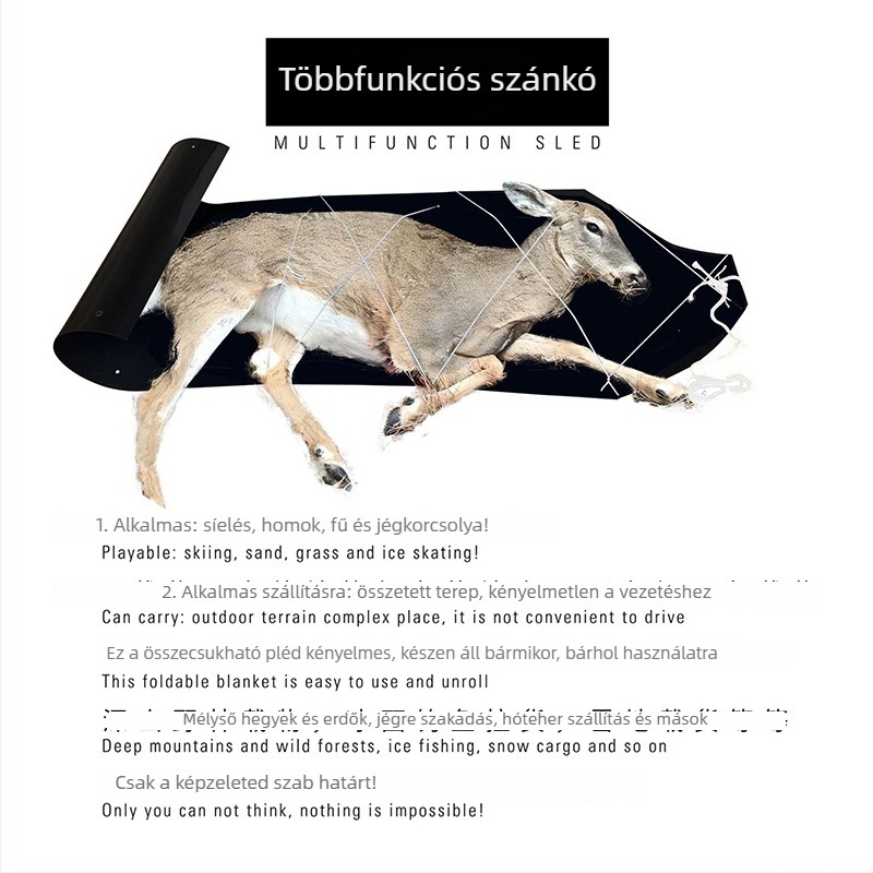 Kültéri szánkendő – kettős használat jégre és hóra, csúsztatás és szállítás, műanyag anyag, kerti felhasználás, kategória 39814672479.