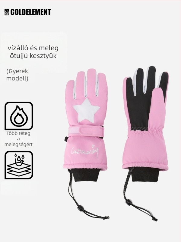 Gyerekeknek való síkesztyűk, 2L anyag, síelésre, nem importált