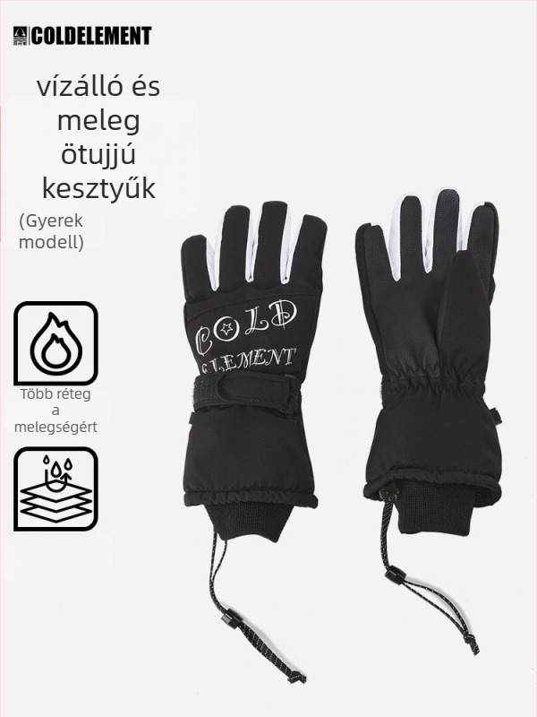 Gyerekeknek való síkesztyűk, 2L anyag, síelésre, nem importált