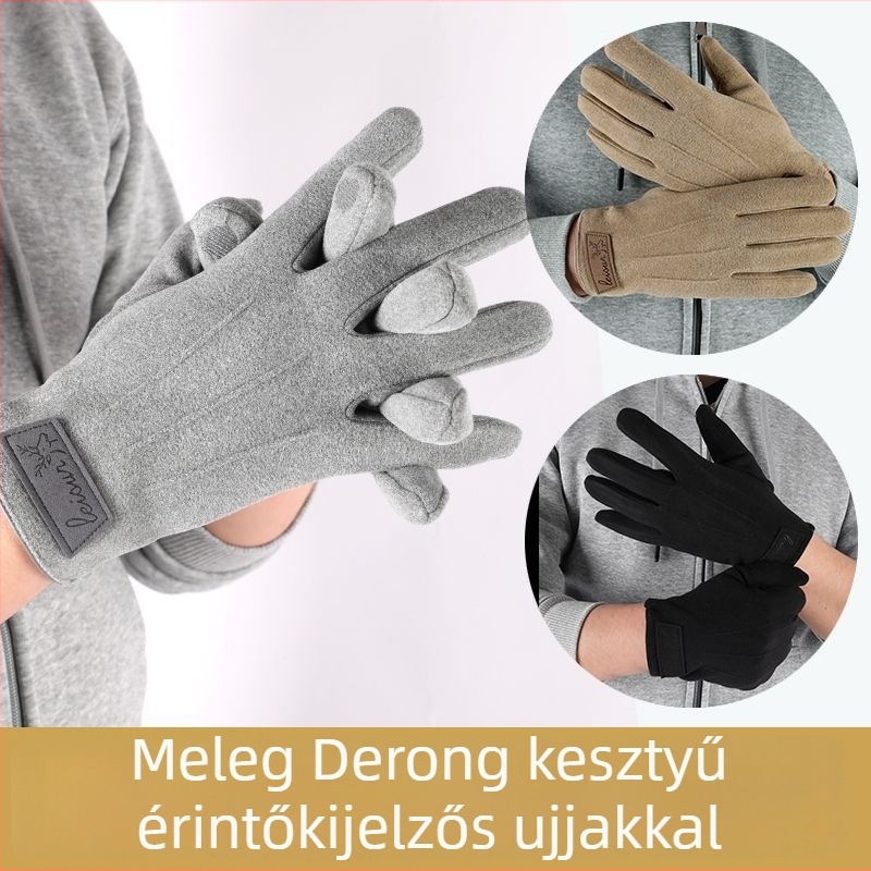 Férfi kesztyű flip-kupakkal, kopásálló, Ice Silk és pamut keverék, őszi-téli, Mylares