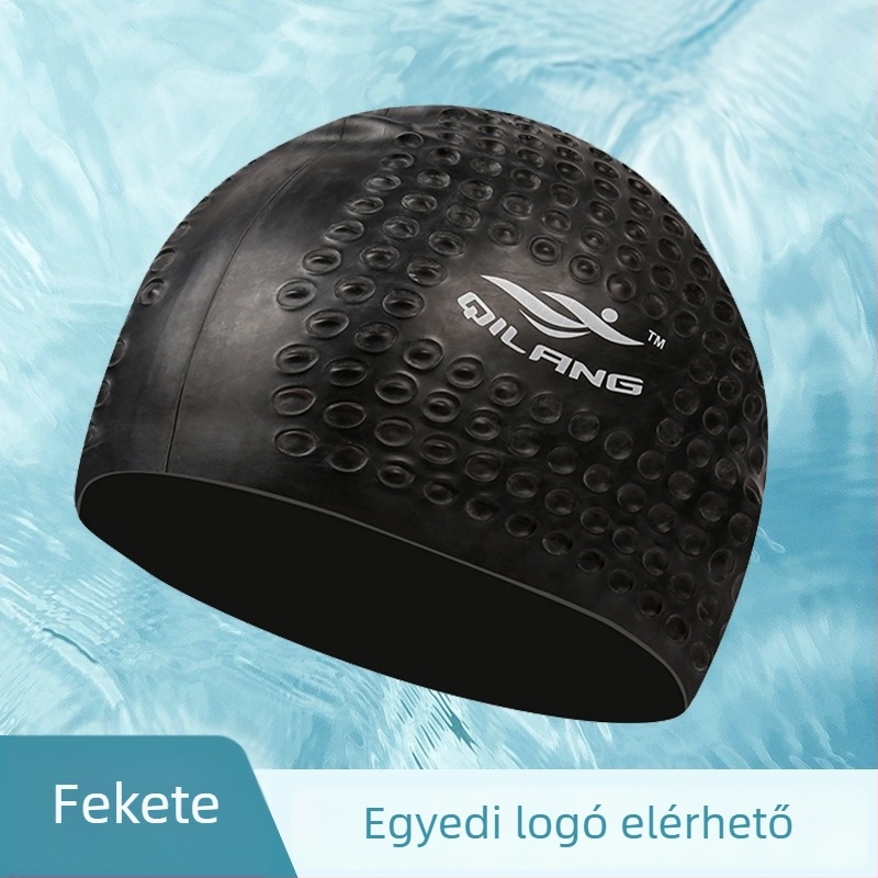 Szilikon úszósapka, uniszex, tartós kialakítás, fülvédő, vízálló, egyedi logóval