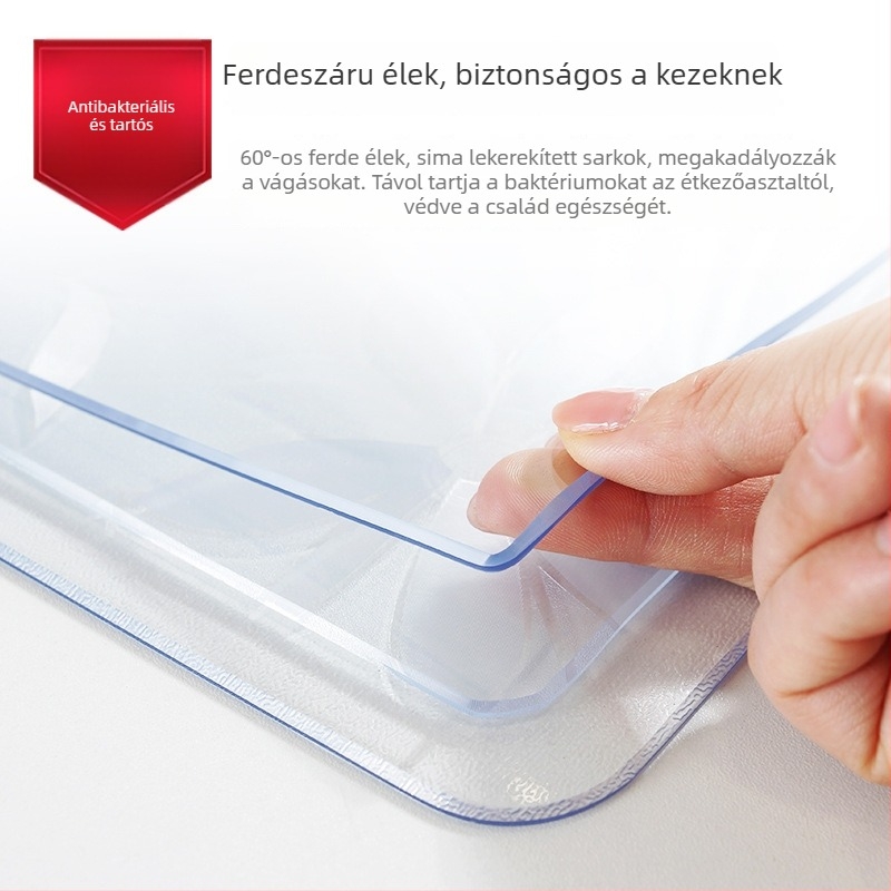 Átlátszó PVC asztal alátét, vízálló, olajálló, hőálló, csúszásmentes, könnyen tisztítható