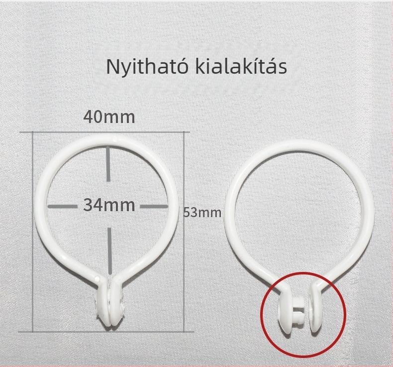 Műanyag függönygyűrűk római rúdhoz – modern minimál stílus