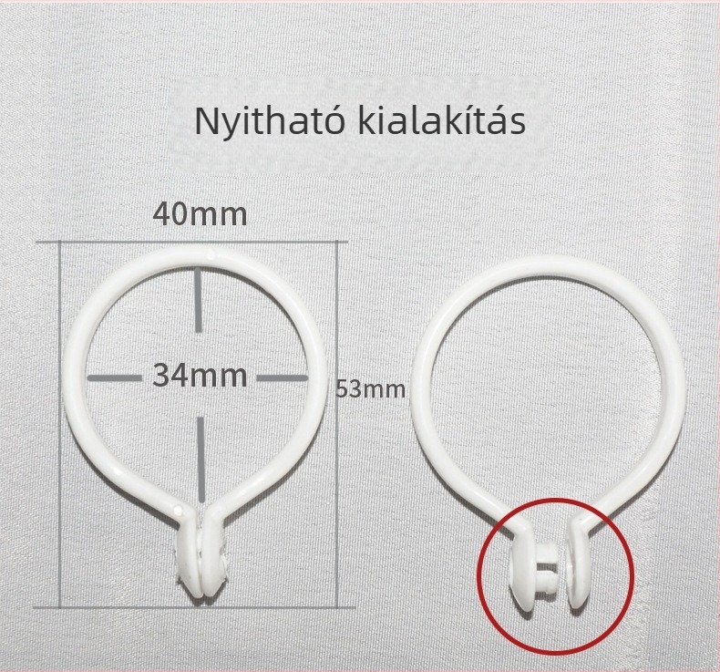 Műanyag függönygyűrűk római rúdhoz – modern minimál stílus