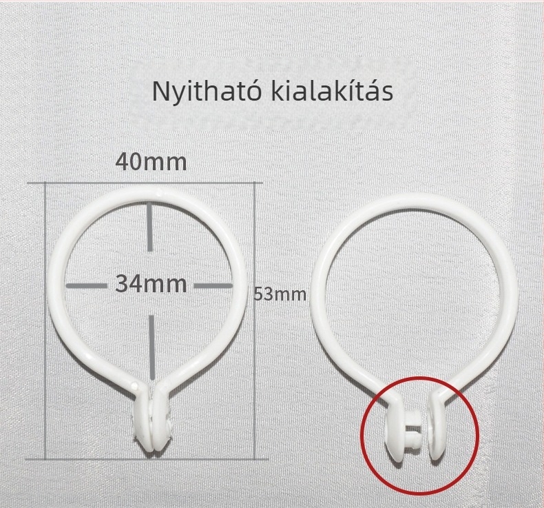 Műanyag függönygyűrűk római rúdhoz – modern minimál stílus