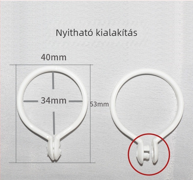 Műanyag függönygyűrűk római rúdhoz – modern minimál stílus