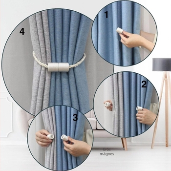 Modern minimalista függönyöv háromszálas zsinórral és hengeres mágneszárral, fúrás nélkül