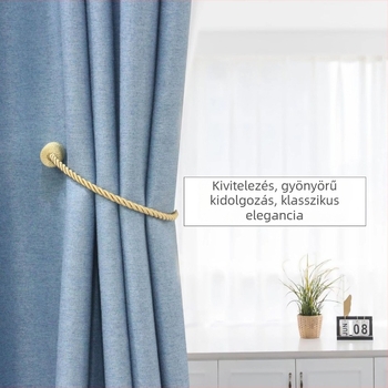 Modern minimalista függönyöv háromszálas zsinórral és hengeres mágneszárral, fúrás nélkül