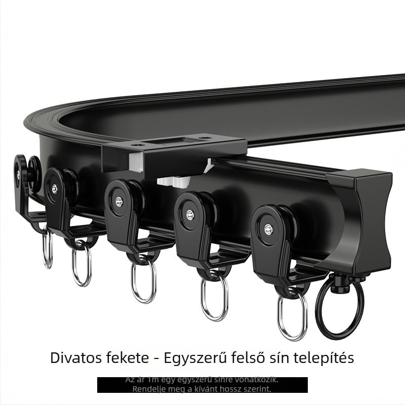 Függöny sín alumíniumötvözetből, ívelt ívű, sarokerkélyhez U- és L-alakú, kézzel görbített, megvastított, függönyhöz, modell 5028, luxus stílus.