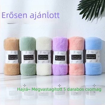 Koral fleece törölközők készlet, puha, nedvszívó, egyszínű, 5 darab