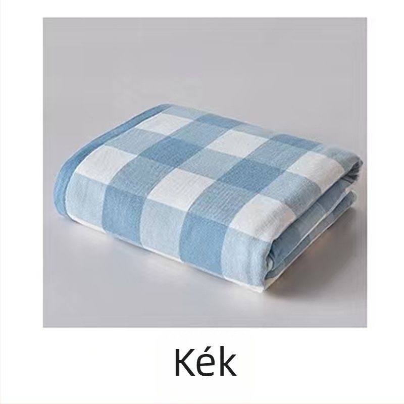 Unique pamut géz törölköző, szöszmentes, magas nedvszívó-képesség, gyors száradás, kockás egyszerű szövésű, 100D szál, könnyű, kevesebb mint 50 g