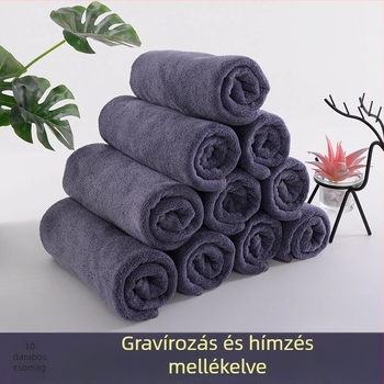 Vastag, hímzett fejkendő-törölközők fodrászatok, szépségszalonok és szállodák számára; rendkívül nedvszívó és szálmentes