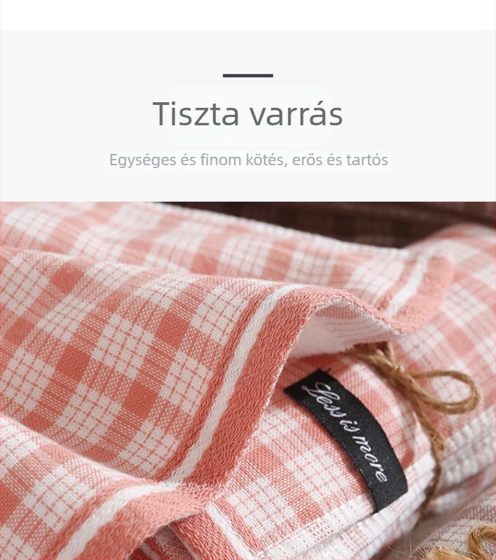 Pamut törölköző készlet kétoldalas: egy oldal terry, másik oldal géz, jacquard szövés, 32s fonal, 200–300 g/m², testreszabható feldolgozás