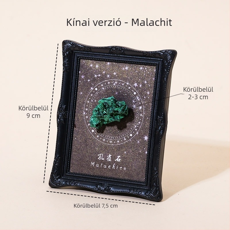 Kristály geoda magnetikus dísztárgy – hűtőmágnes és asztali fényképtartó, Runke