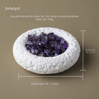 Ametiszt-kristály aromaterápiás tál, geometriai design - Runyangshi márka, kínai stílus