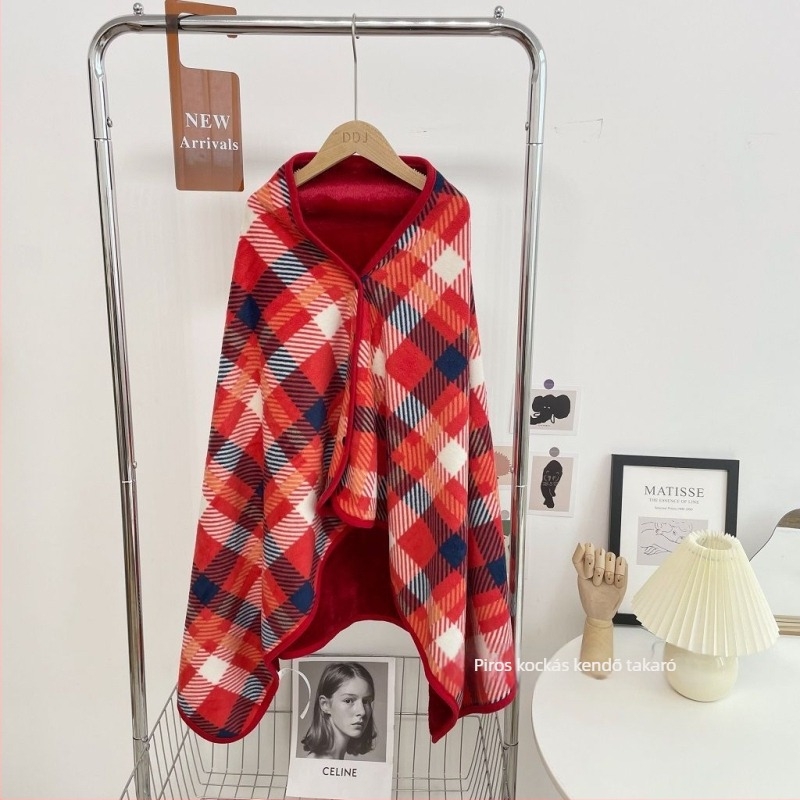 Dívány pléd kettős réteg fleece-béléssel, geometriai mintával, japán stílusú, kanapéra, irodába és kollégiumba