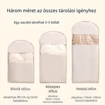 Twill anyagból készült akasztós ruhaszsák porvédő tok – átlátszó tárolózsák a ruhásszekrénybe (vastagított) otthoni használatra