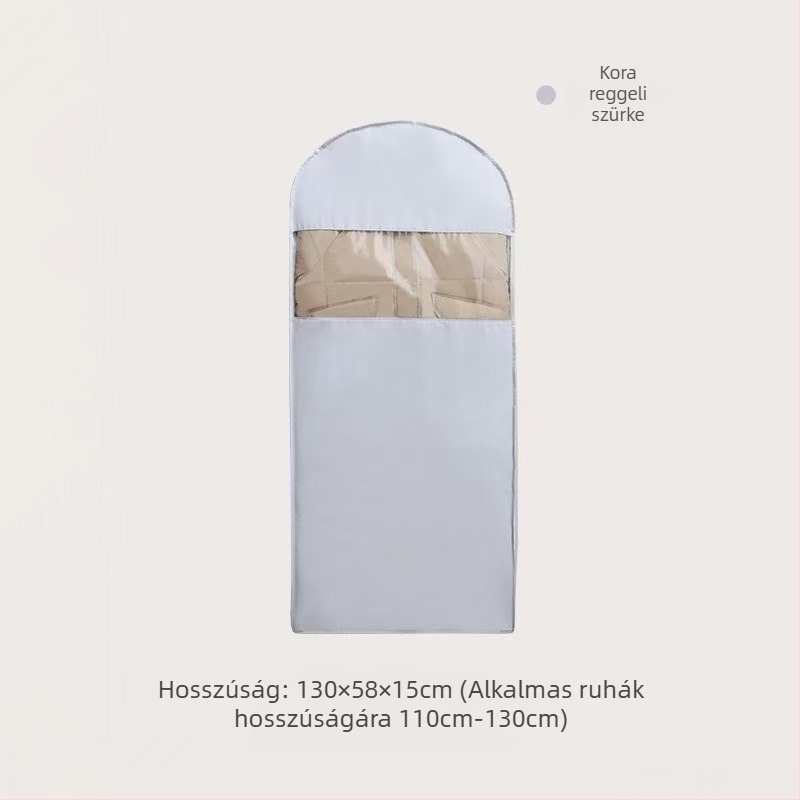 Twill anyagból készült akasztós ruhaszsák porvédő tok – átlátszó tárolózsák a ruhásszekrénybe (vastagított) otthoni használatra