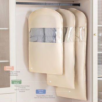 Ruhák porvédő huzat gardróbhoz - szatén és műanyag, japán stílus, por- és nedvességvédelmi, Shangxun