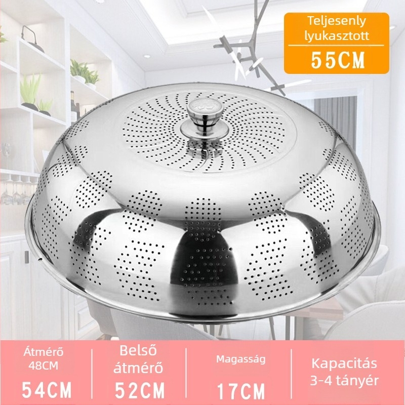Fém ételfedő, porálló, modern letisztult stílus, 2019-ben bemutatva