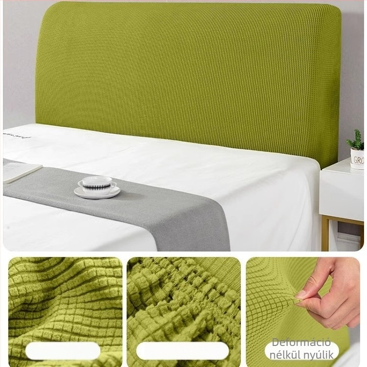 Ágyfejvég huzat, puhán párnázott, rugalmas, univerzális illeszkedés, poliészter, porvédő