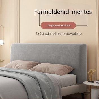 Velúr ágytámla védőhuzat faágyhoz, rugalmas, vastított, teljes lefedettségű, puha párnázott hátsó rész