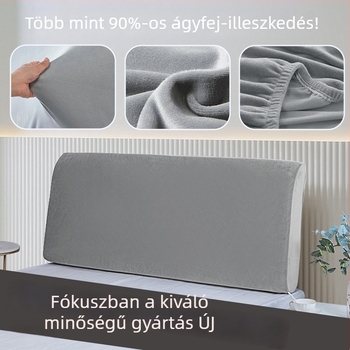 Velúr ágytámla védőhuzat faágyhoz, rugalmas, vastított, teljes lefedettségű, puha párnázott hátsó rész